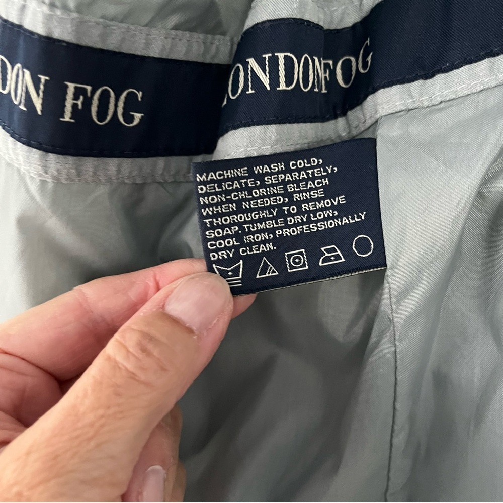 London Fog Jacket S Light Blue Coat Removable Hood Pockets Zip up soft - Picture 8 of 9